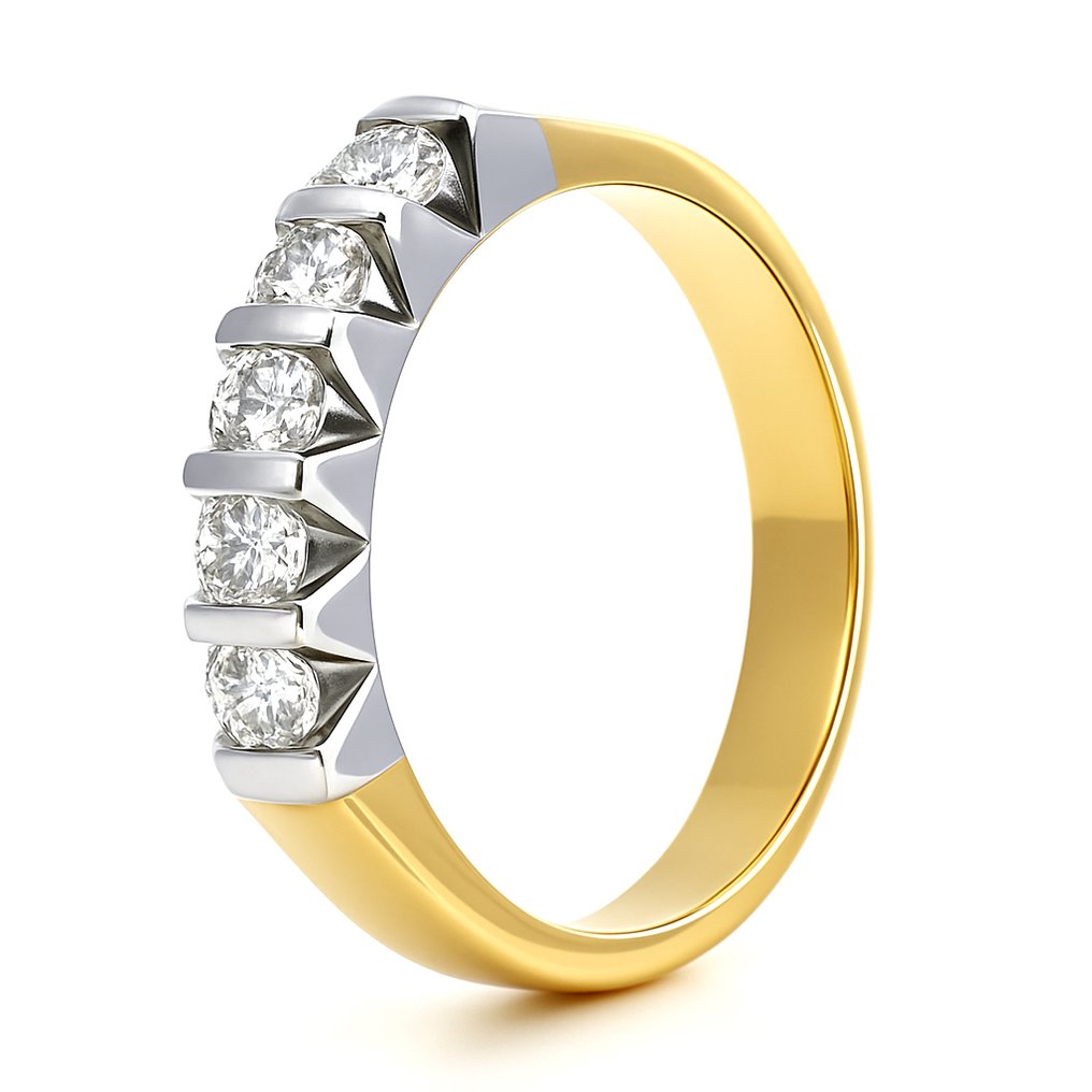 Δαχτυλίδι - 18 καράτια Λευκός χρυσός, Κίτρινο χρυσό - 0.35ct. tw. Διαμάντι (Φυσικό) #2.1