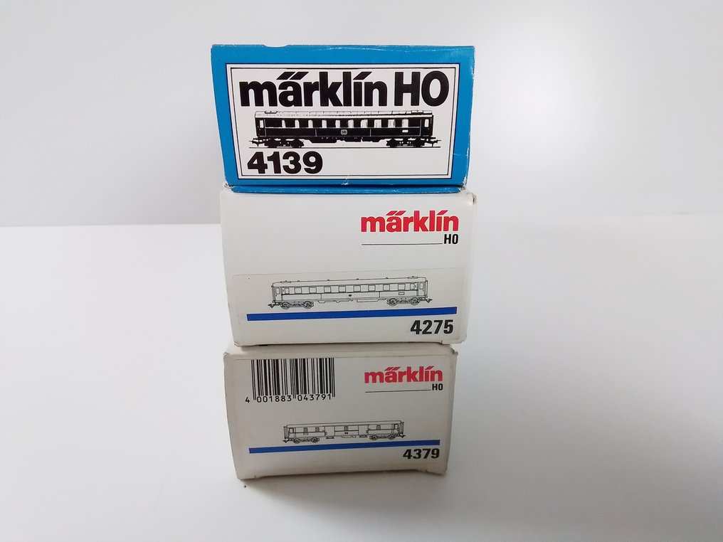 Märklin H0 - 4139/4276/4379 - Modeleltog (3) - 3 person- og bagagerumskøretøjer - DB, DR (DDR) #1.0