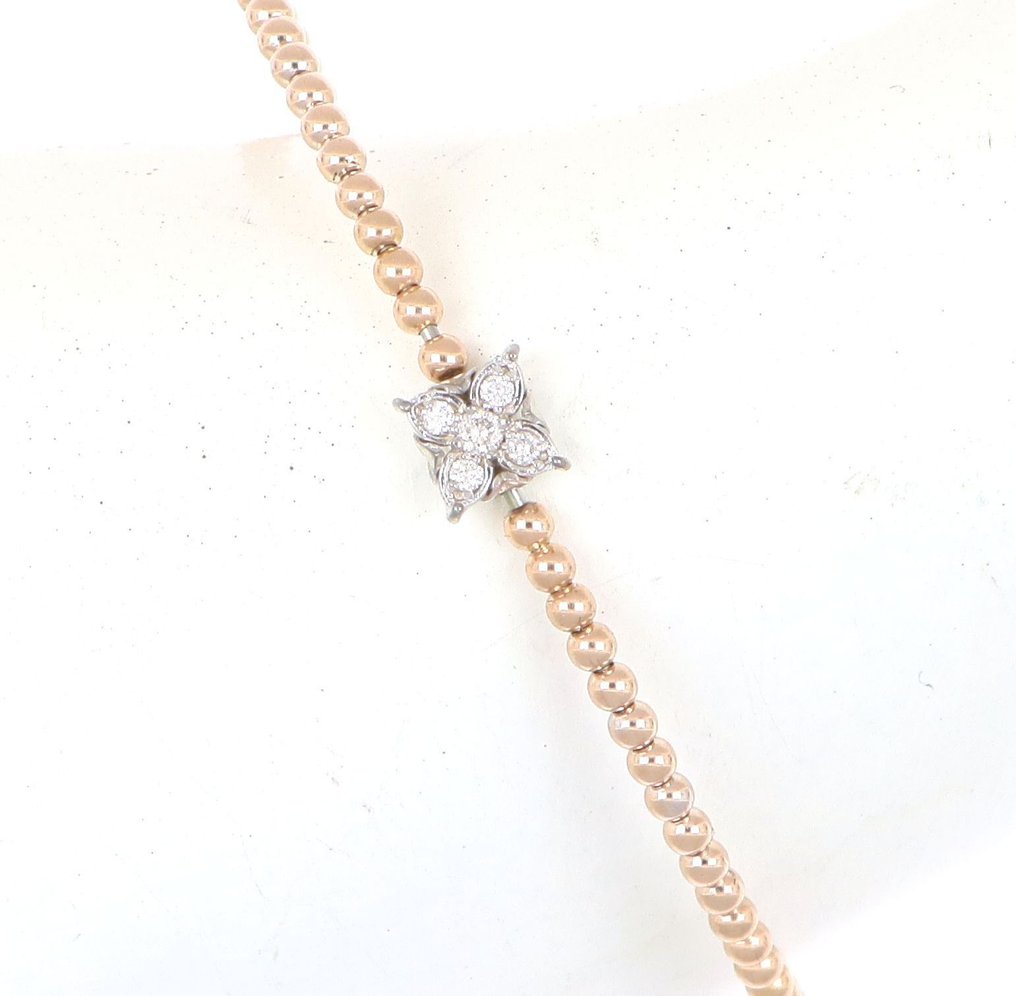 Βραχιόλι - 18 καράτια Ροζ χρυσό, Λευκός χρυσός -  0.25ct. tw. Διαμάντι (Φυσικό)  #1.0