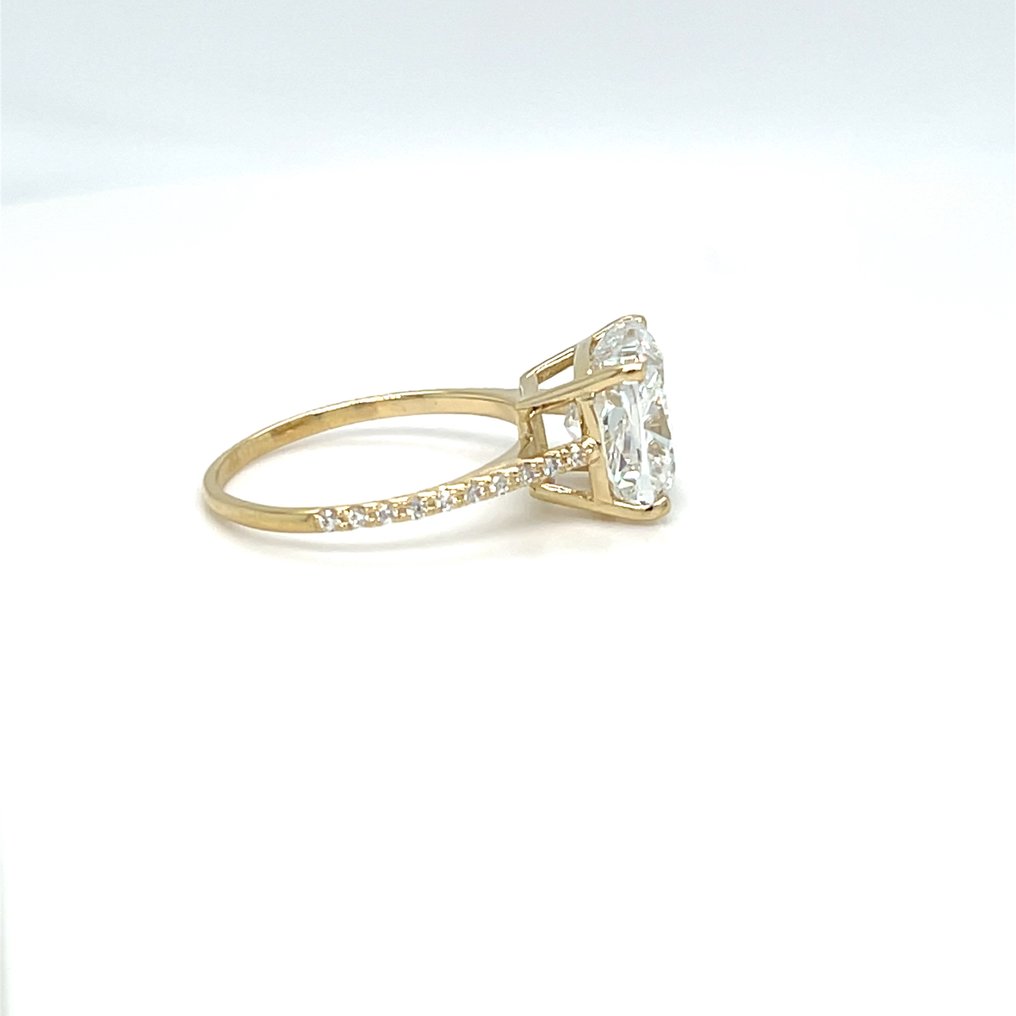 没有保留价 - 戒指 - 14K包金 黄金 -  5.17ct. tw. 钻石 (实验室培育) - 钻石 #4.3