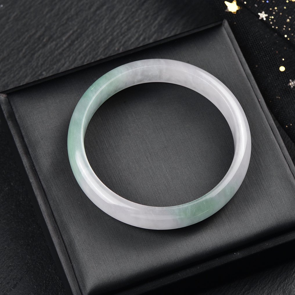 Χωρίς αποθεματικό - Πιστοποιημένο από ALGT - Μεγάλο φυσικό βραχιόλι από jadeite Ένα κόσμημα που γεννήθηκε από την υπομονή της γης.- 43.77 g #3.2