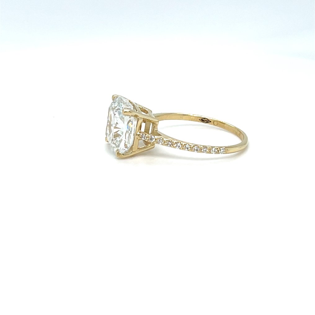 没有保留价 - 戒指 - 14K包金 黄金 -  5.17ct. tw. 钻石 (实验室培育) - 钻石 #1.0