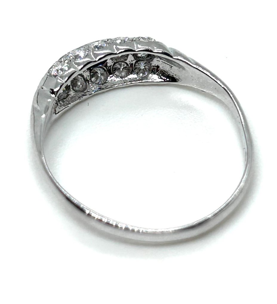 Zonder minimumprijs - Ring - 18 karaat Witgoud -  1.22ct. tw. Saffier - Diamant #3.2