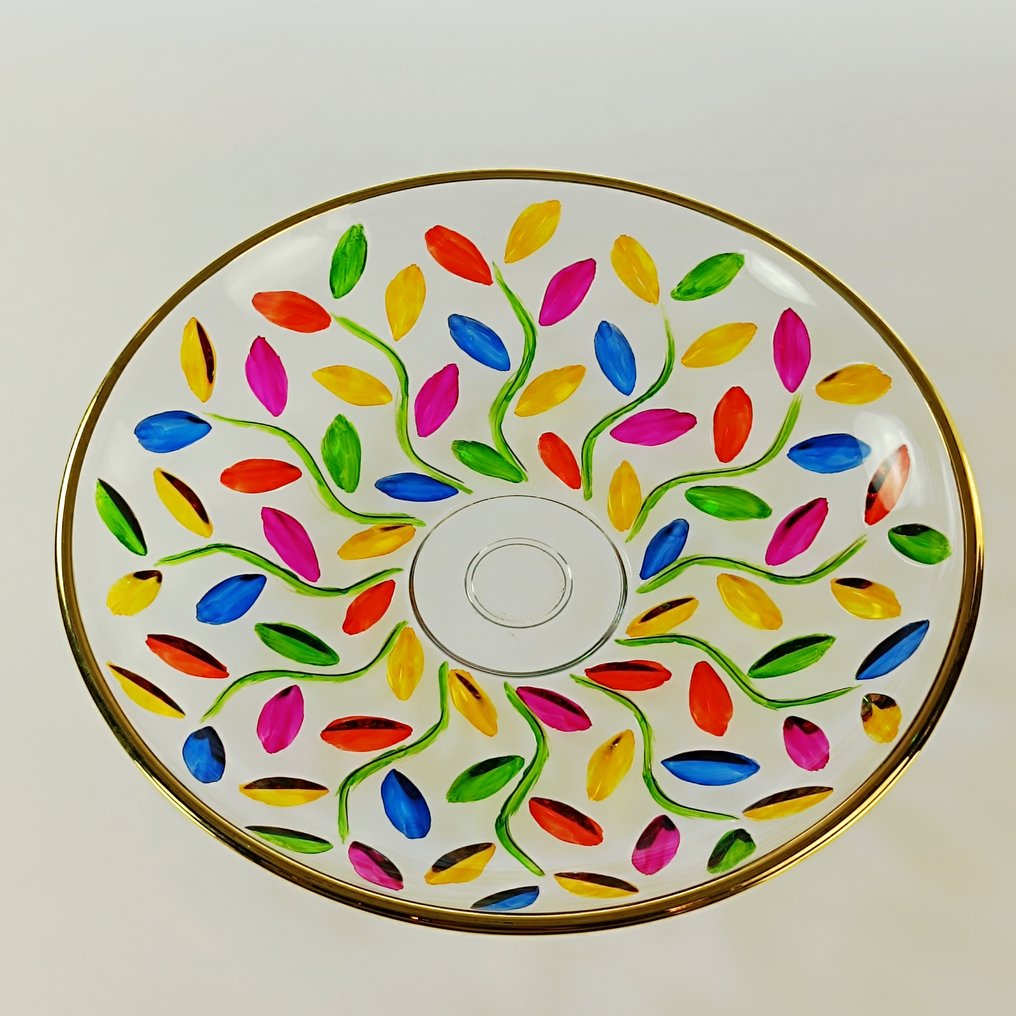 Secoloventesimo - Πιάτο - Leaves gold 'n color plate - Χρυσός 24 καρατίων - Πιάτο χρυσών και χρωμάτων #2.1