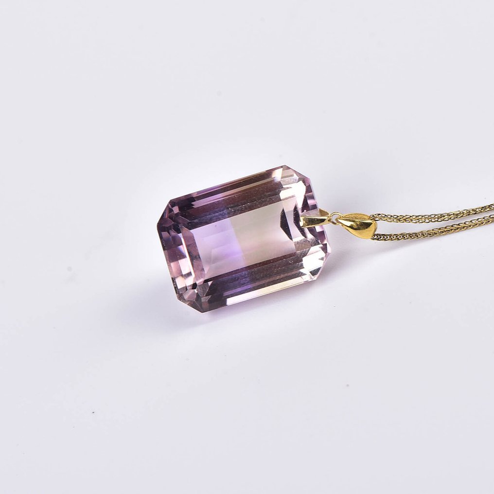 Sem preço de reserva - Colar com pingente - 18 K Ouro amarelo Ametrino - Certificada pela ALGT #3.2