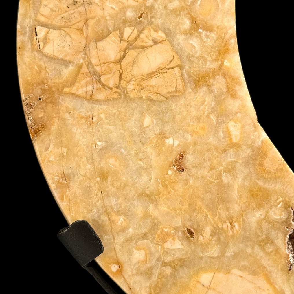 Χωρίς ελάχιστη τιμή - Υπέροχο Κίτρινο Maligano Jasper Σε σχήμα σεληνόφωτος σε μια προσαρμοσμένη βάση. - Ύψος: 28.2 cm - Πλάτος: 16 cm- 1700 g #4.3