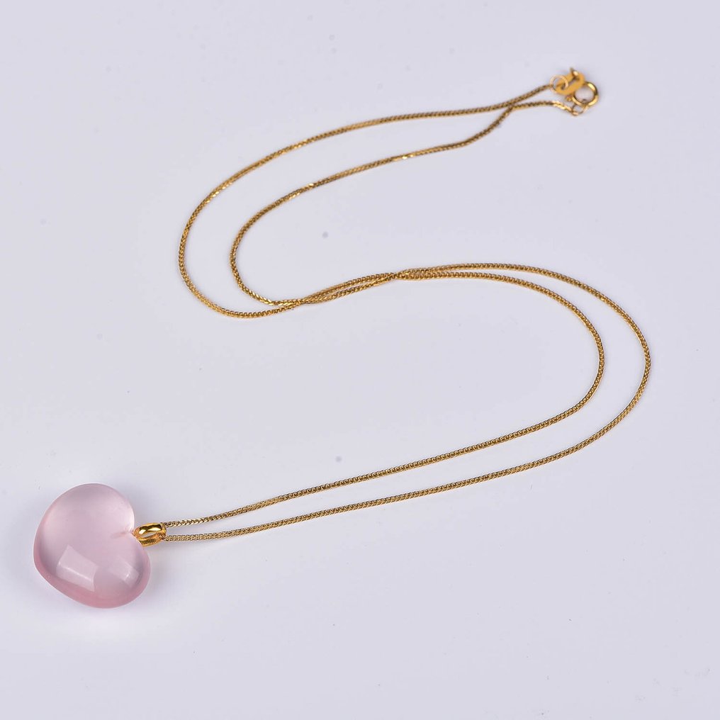 Sem preço de reserva - Colar com pingente - 18 K Ouro amarelo Quartzo - Certificada pela ALGT #1.0