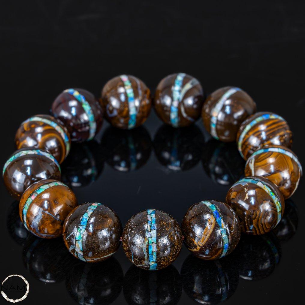 Natural boulder opal bracelet from Australia 583.05ct- 116.61 g #4.3