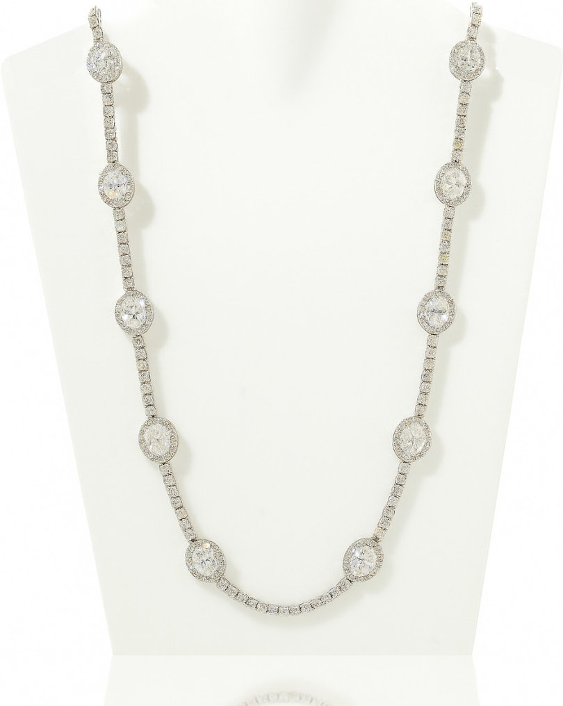 项链 - 14K包金 白金 - 10.63ct. tw. 钻石 (天然) - 钻石 #1.0