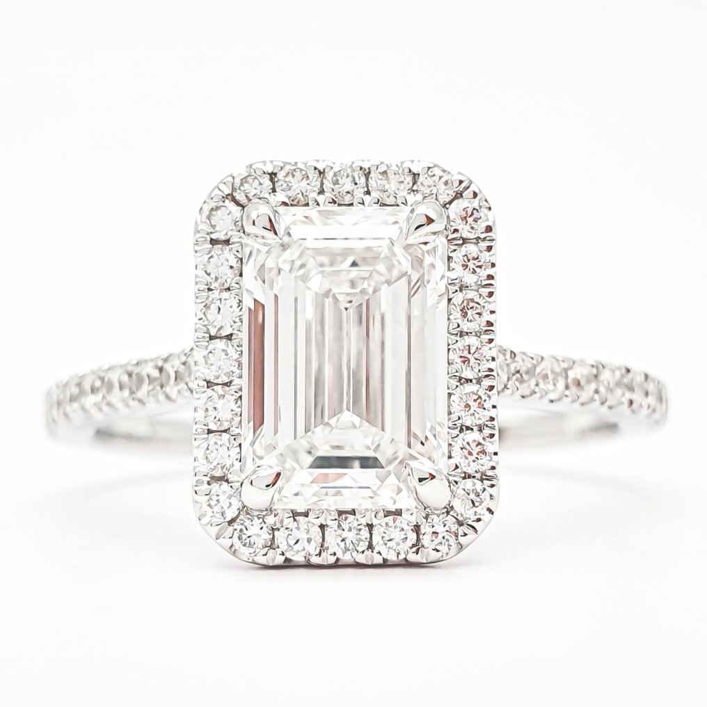 Gyűrű - 14 kt. Fehér arany - 2.49ct. tw. Gyémánt (Laboratóriumban előállított) - Gyémánt - E VS1 IGI #1.0