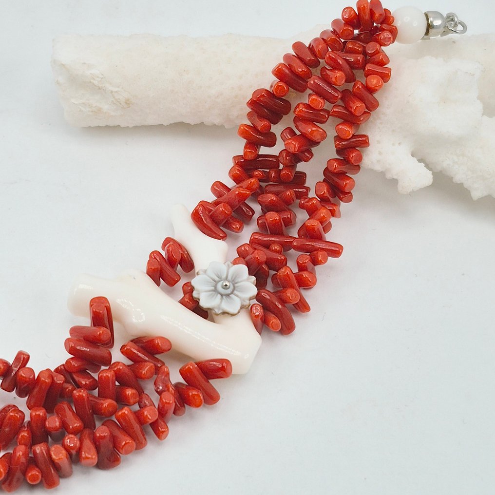 紅珊瑚 - 銀 - 手鈪 - CORALLO MEDITERRANEO #4.3