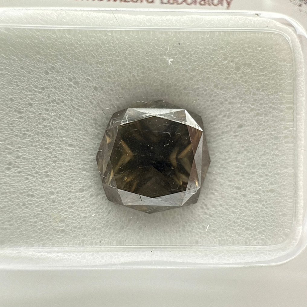 没有保留价 - 1 pcs 钻石  (天然色彩的)  - 2.76 ct - 八角形 - Fancy dark 灰色 - SI2 微内三含级 - Gemewizard宝石实验室（GWLab） #1.0