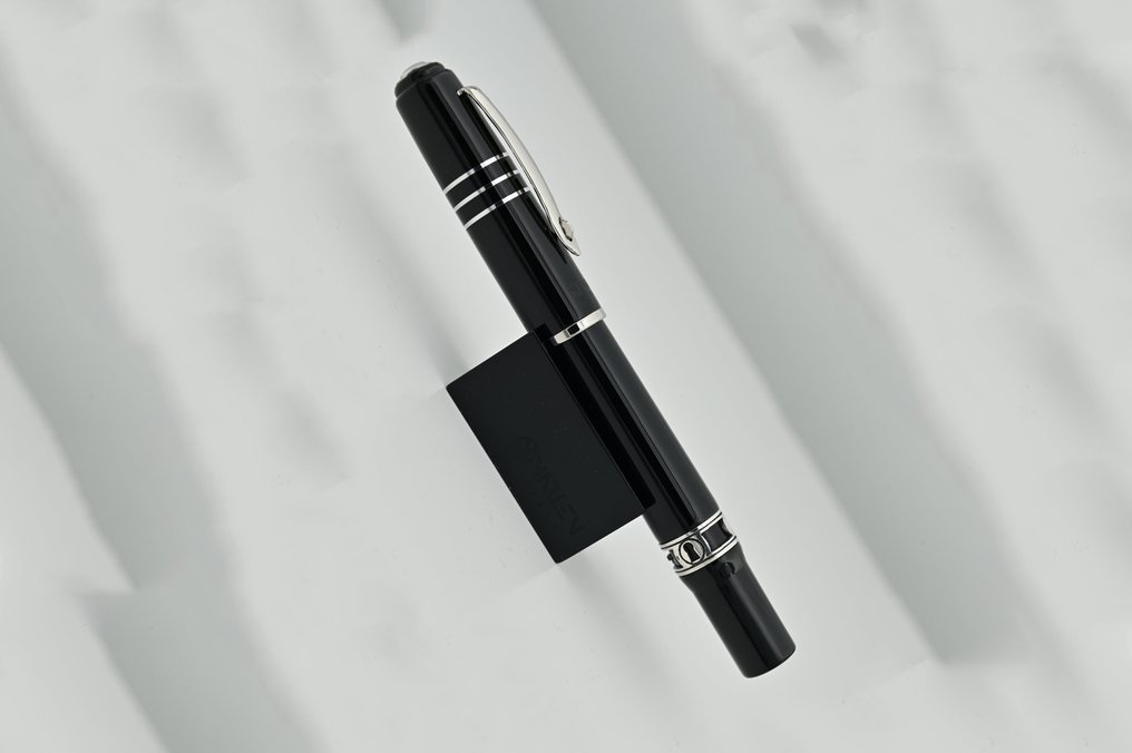 Marlen - The Key (to success) - La penna talismano - Edizione Speciale in Resina italiana Nera e argento - Roller ball pen #1.0