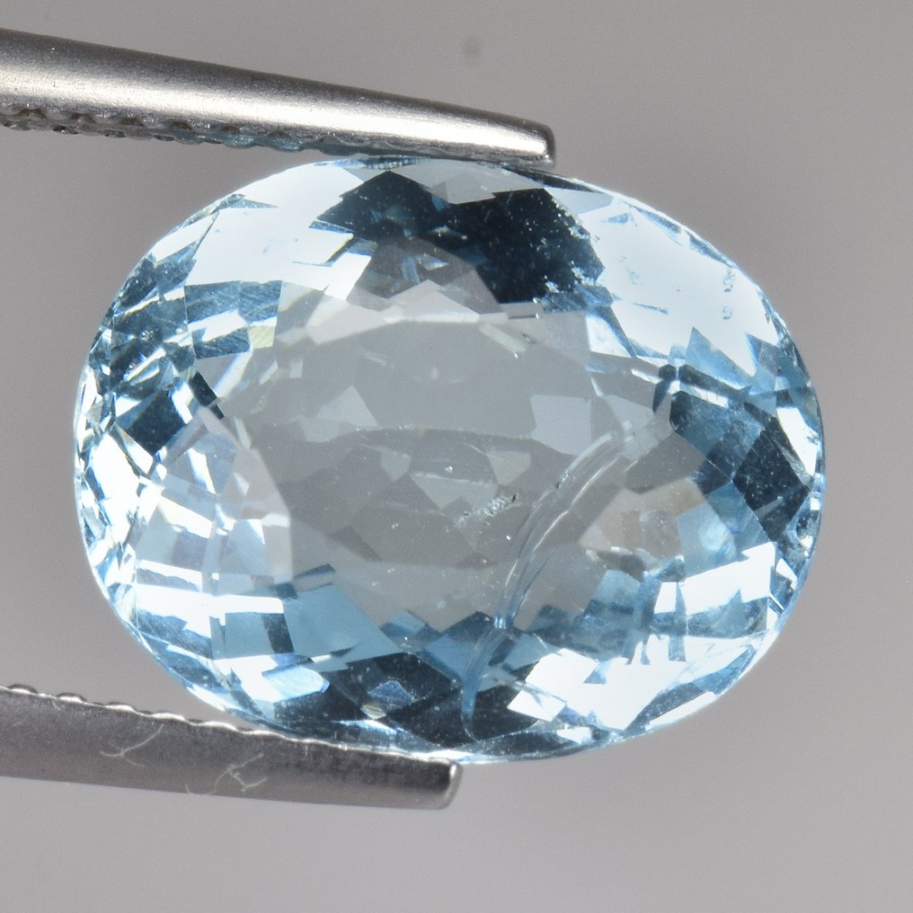 Zonder minimumprijs - 1 pcs Blauw Aquamarijn - 5.47 ct - nternational Colored Gemstone Association (ICA GemLab) #2.1