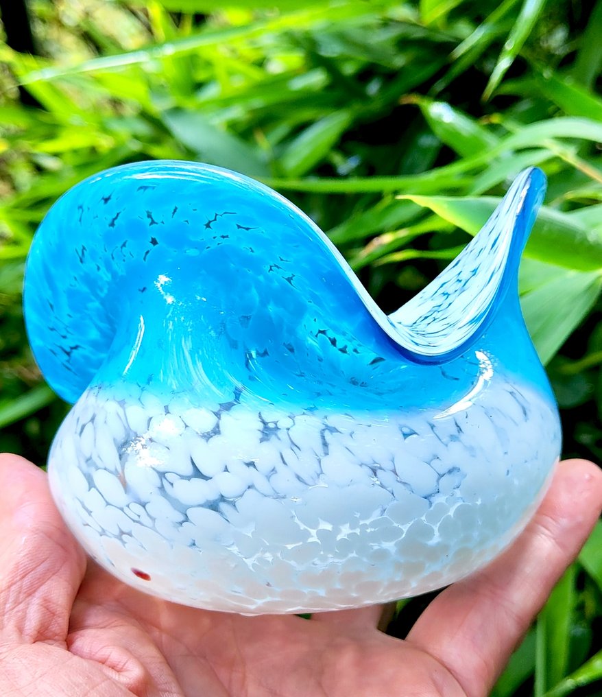 LEGRAS (1839-1916), Clichy - Βάζο -  Παλαιό βάζο 'κινέζικη μπάλα' με όμορφα έντονα χρώματα τιρκουάζ και περλέ - Καταχωρημένο περίπου.  - Κρυστάλλινο ποτήρι στο στόμα #2.1