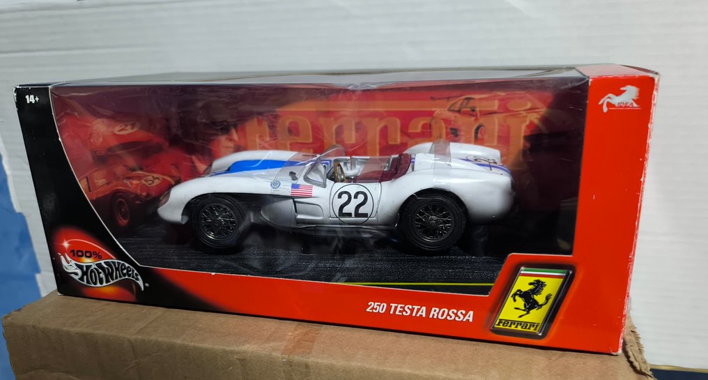 Hot Wheels 1:18 - Modelbil - 2001 Hot Wheels 1:18 Ferrari 250 Testa Rossa - 100% Hot Wheels #1.0