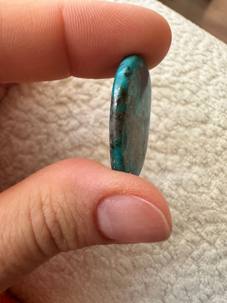 绿松石 精彩的内什巴尔绿松石，13.95克拉。大型精彩之作。宝石级！ - 高度: 28 mm - 宽度: 17 mm- 2.79 g #4.3