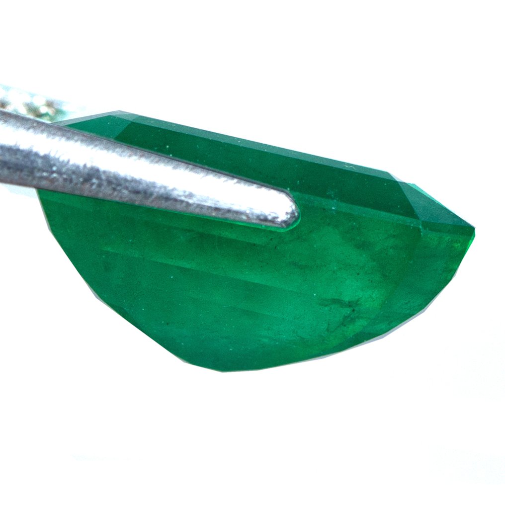 Grøn Smaragd - 13.11 ct - Bellerophon Gemlab #1.0