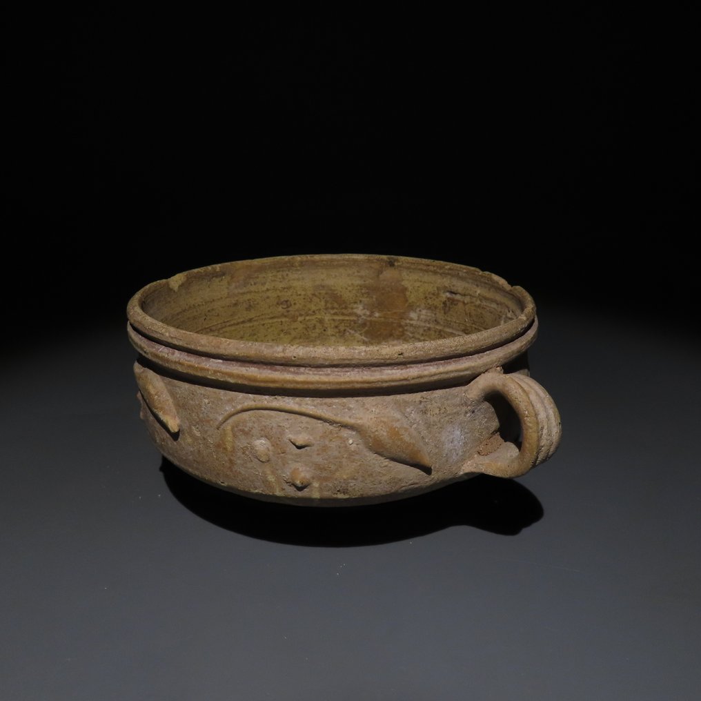 Roma antica Terracotta Skyphos. I secolo a.C. - I secolo d.C. Lunghezza 12 cm. #1.0