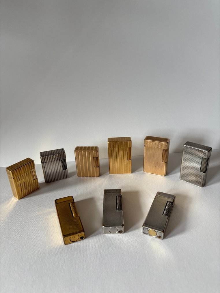 S.T. Dupont, Dunhill - line 1 Line 2 Rollagas - Accendino - Placcato argento, Placcato oro -  (9) #1.0