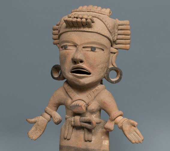 Προ-Κολumbian. Remojadas Εξαιρετική κεραμική ιέρεια Με άδεια εισαγωγής από την Ισπανία και παλιά τιμολόγιο. #1.0