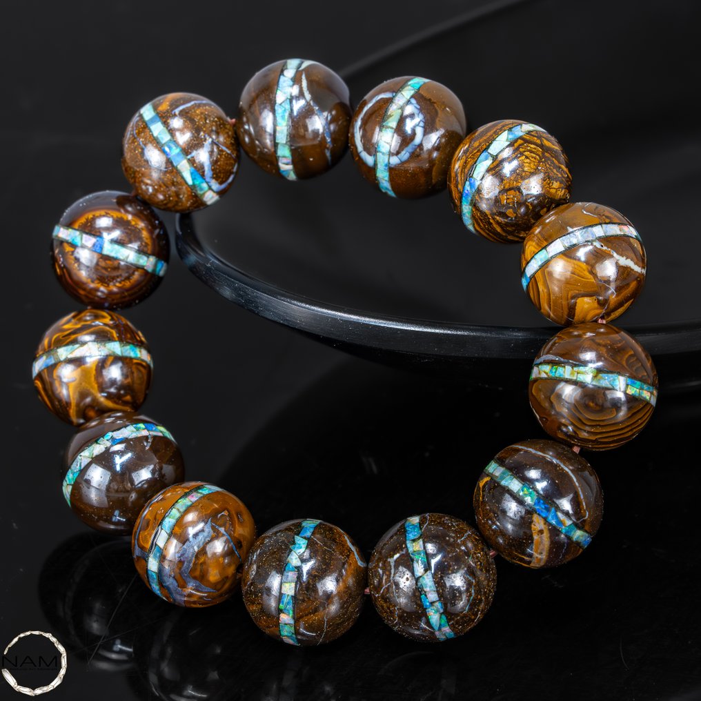 Natural boulder opal bracelet from Australia 583.05ct- 116.61 g #1.0