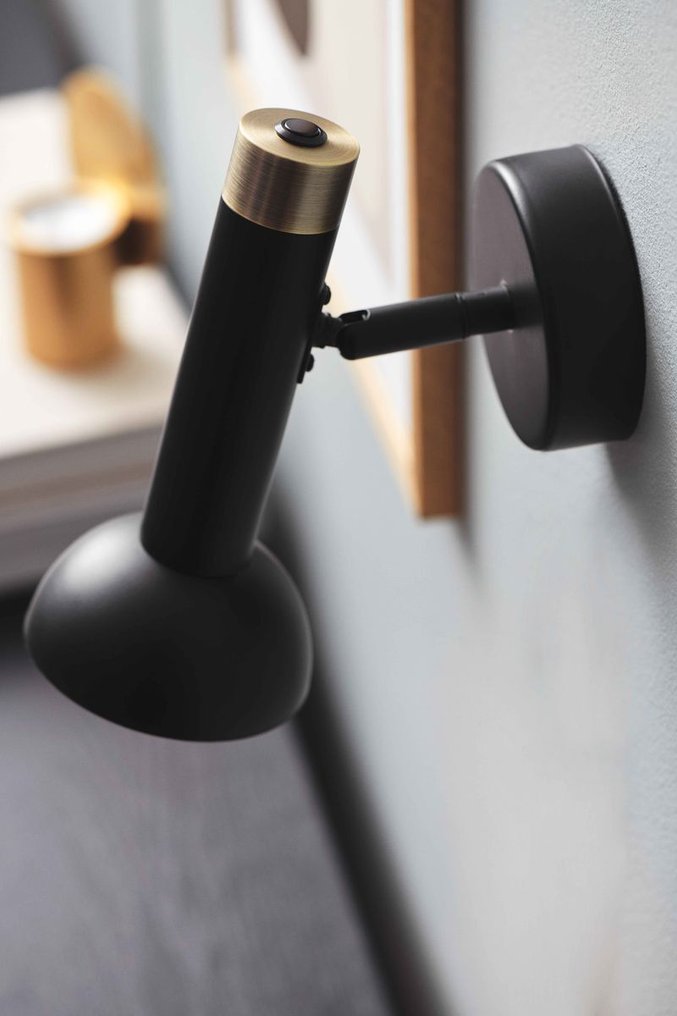 壁灯 (2) - 火炬壁灯 - 黑色/黄铜 - 金属 - 2件商品 #1.0