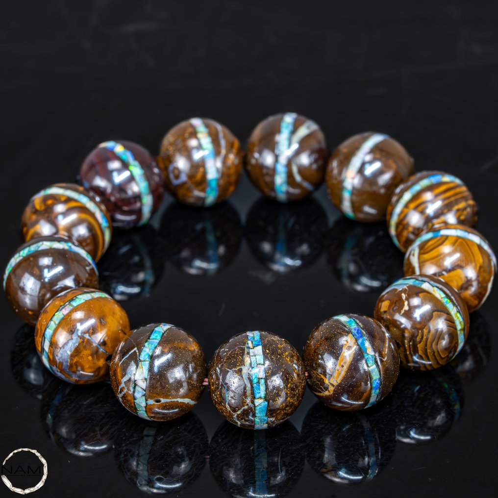 Natural boulder opal bracelet from Australia 583.05ct- 116.61 g #2.1