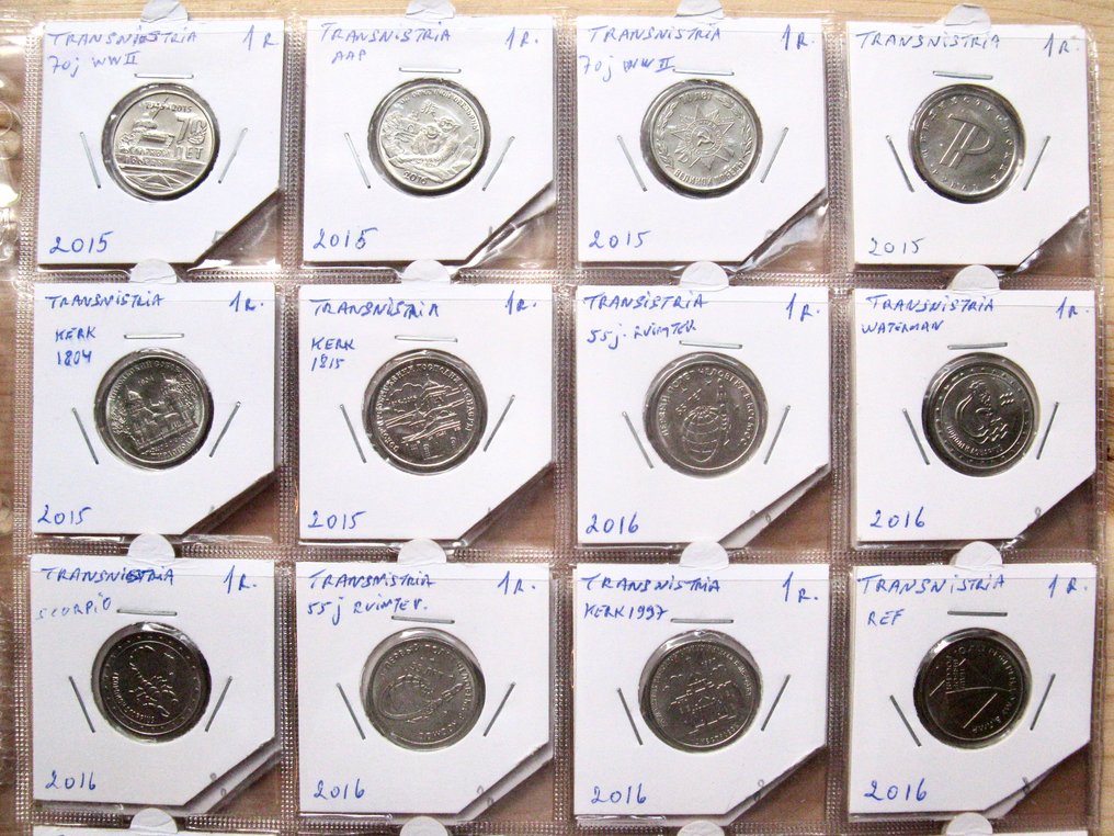 Transnistria. 58 different commemorative 1 Ruble coins 2015-2020- All high quality #1.0