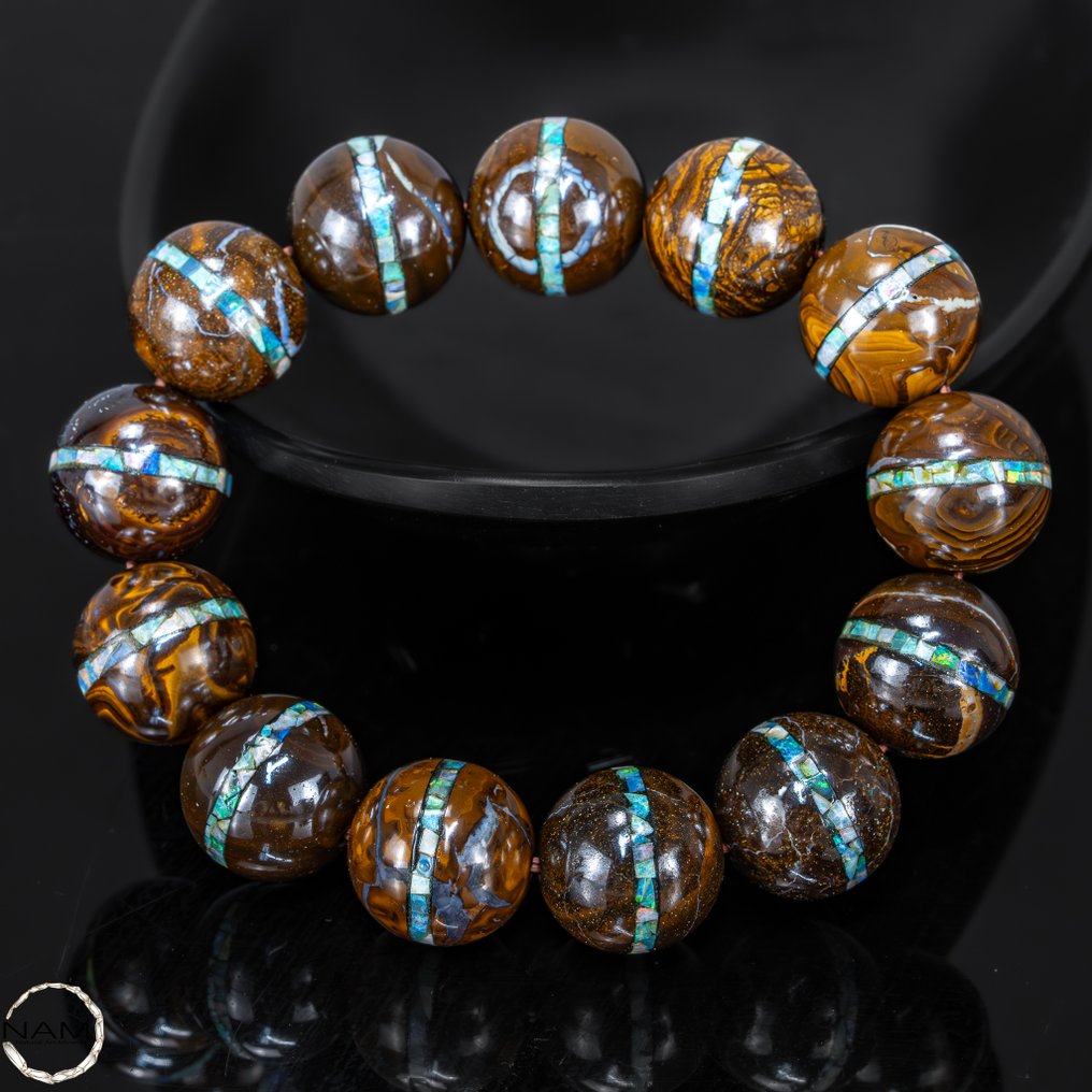 Natural boulder opal bracelet from Australia 583.05ct- 116.61 g #3.2