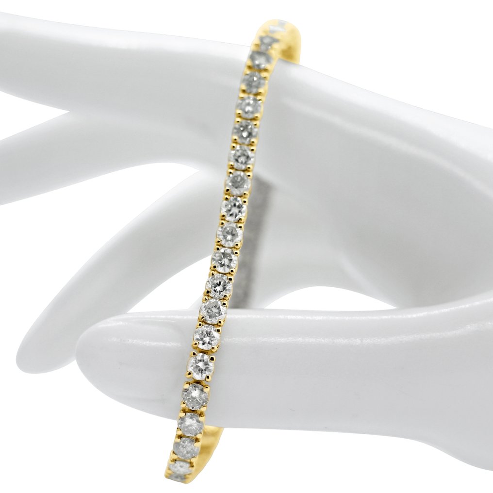 没有保留价 - 网球手链 - 14K包金 黄金 - 9.00ct. tw. 钻石 (天然) - D-G 颜色 #3.2