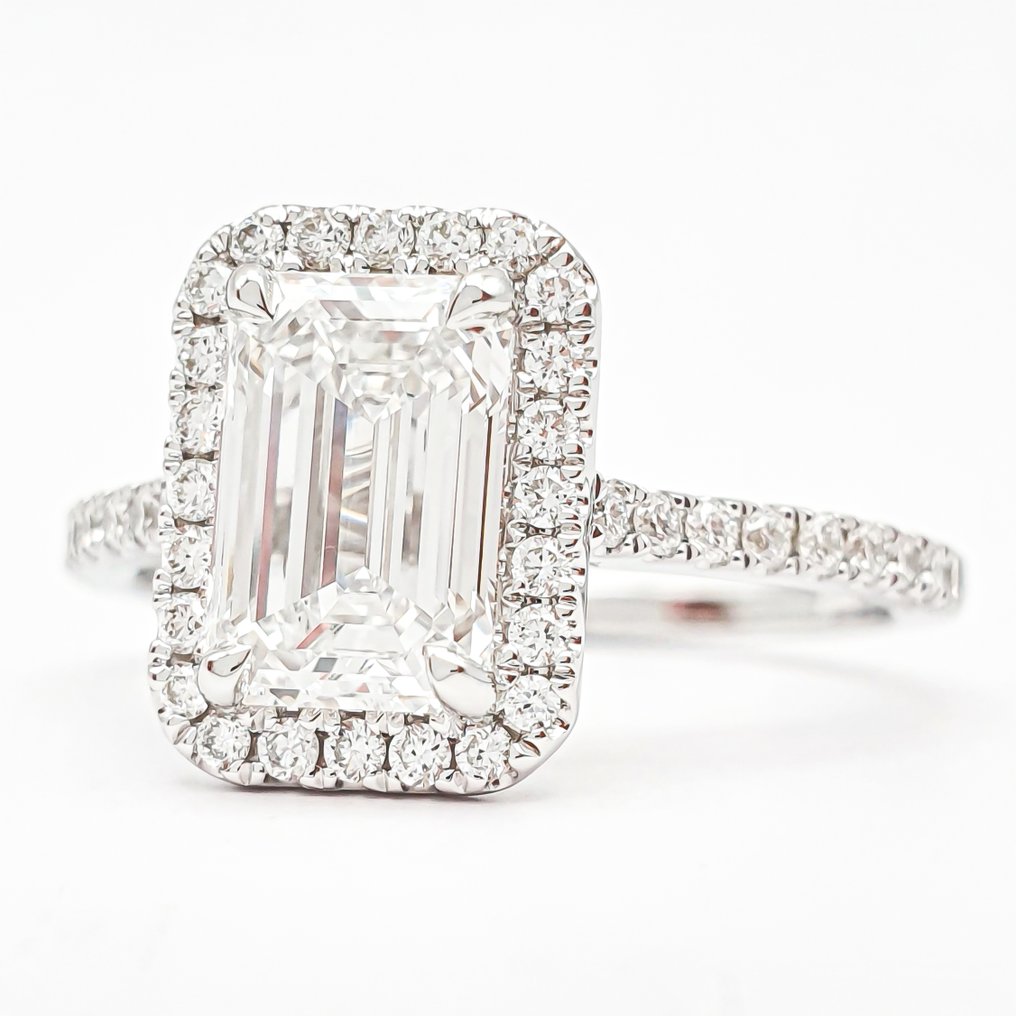 Gyűrű - 14 kt. Fehér arany - 2.49ct. tw. Gyémánt (Laboratóriumban előállított) - Gyémánt - E VS1 IGI #1.0