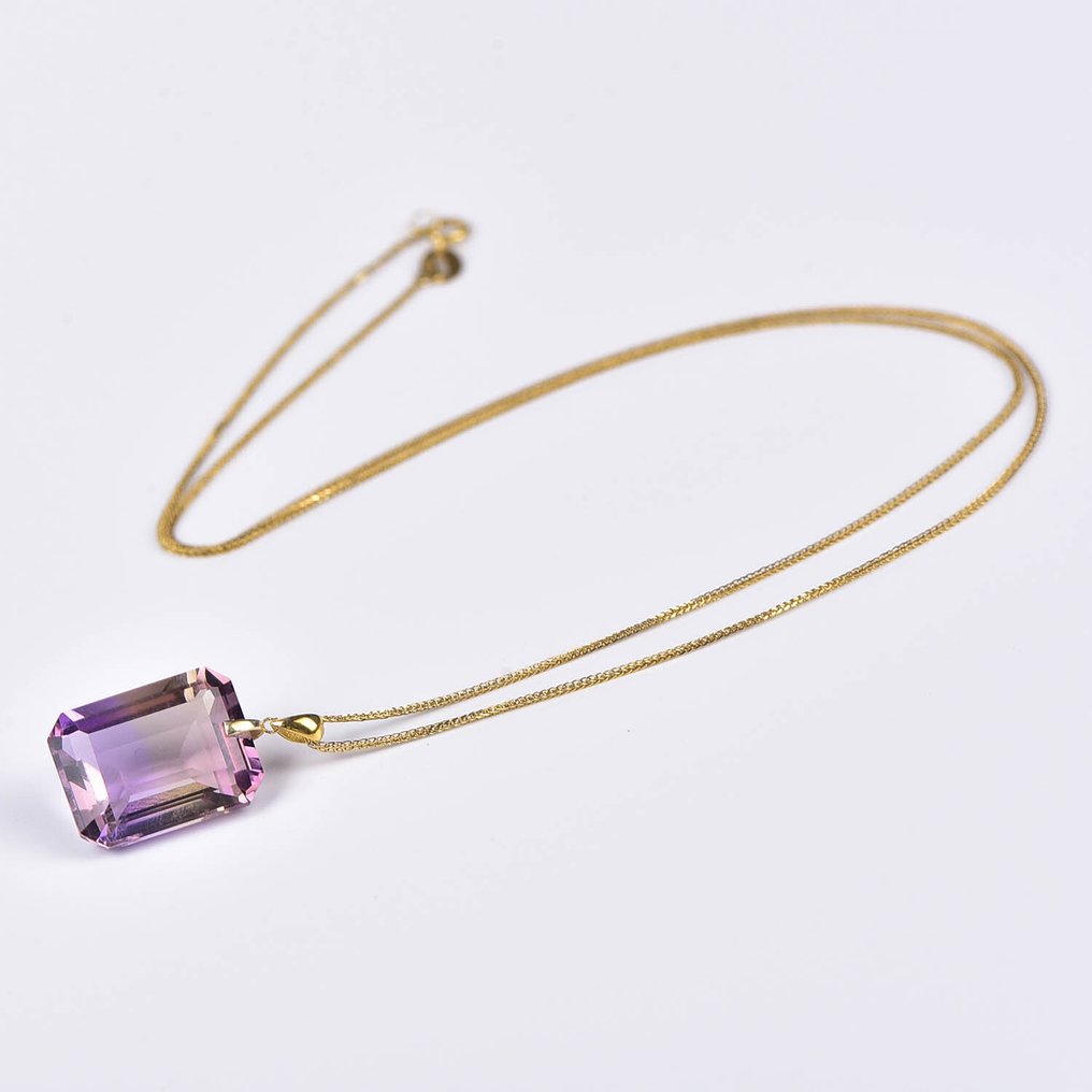 Sem preço de reserva - Colar com pingente - 18 K Ouro amarelo Ametrino - Certificada pela ALGT #1.0
