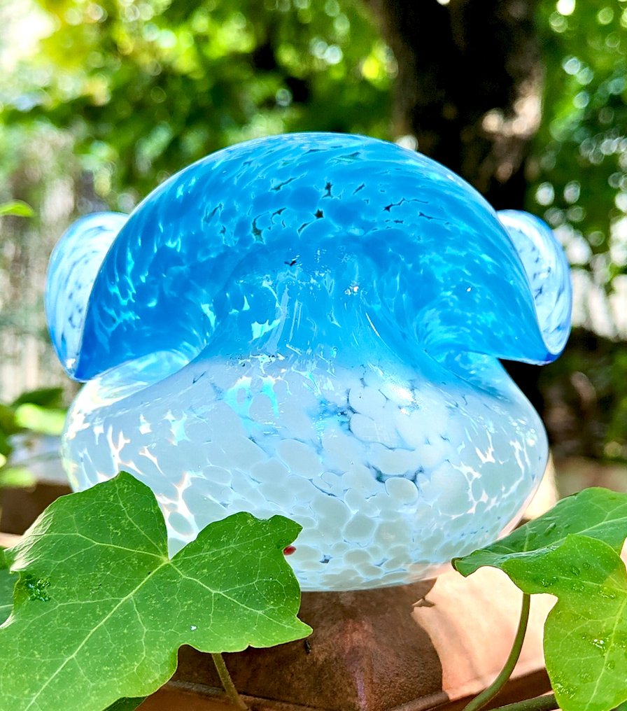 LEGRAS (1839-1916), Clichy - Βάζο -  Παλαιό βάζο 'κινέζικη μπάλα' με όμορφα έντονα χρώματα τιρκουάζ και περλέ - Καταχωρημένο περίπου.  - Κρυστάλλινο ποτήρι στο στόμα #1.0