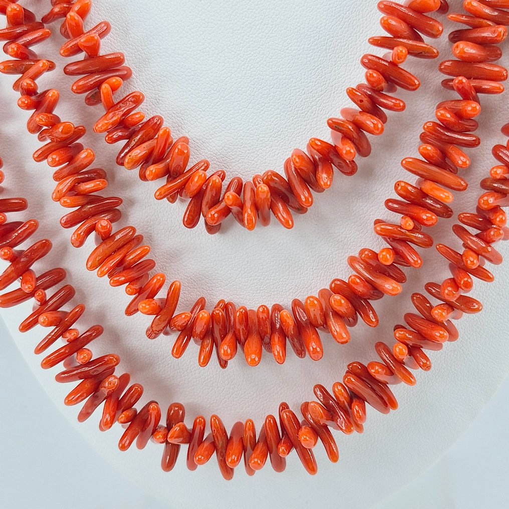 Κοράλλι αίματος - Ασημί, Gold-plated - Κολιέ - CORALLO MEDITERRANEO #4.3