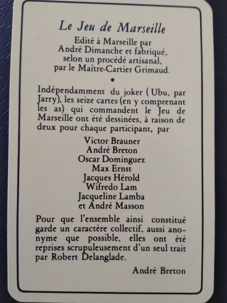 André Dimanche  - Card game Jeu de tarot surréaliste - André Breton, 1940 - 1940-1950 #2.1