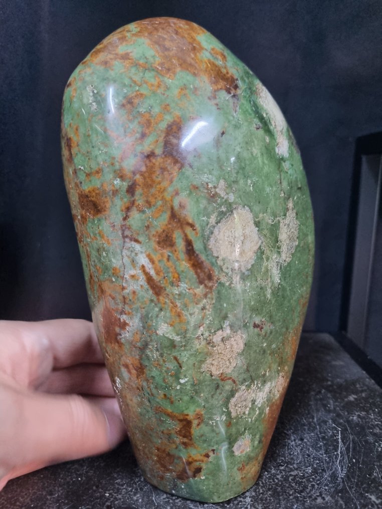 令人惊叹的大型绿玛瑙雕塑 自由形式 - 高度: 225 mm - 闊度: 135 mm- 3466 g #1.0