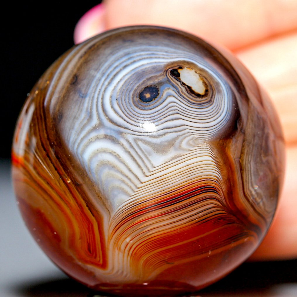 Ocellated Sardonic Agate - Collectors Sphere - Altezza: 36 mm - Larghezza: 36 mm- 66 g #1.0