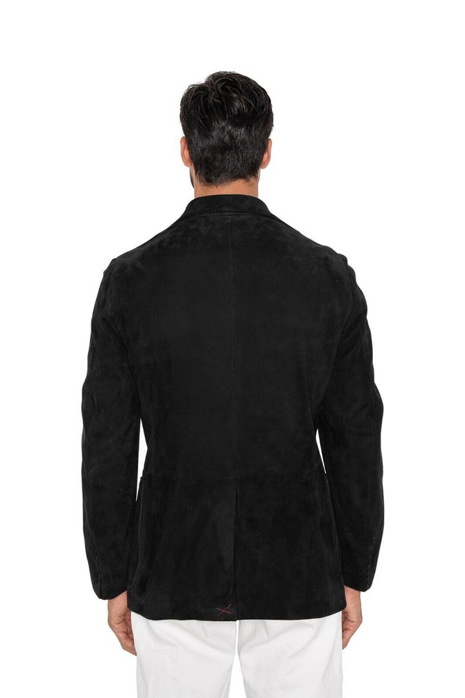 RRP 6500€ ISAIA Black Jacket Sport Coat Suede 100% Lambskin - 48 IT - Jacket - New with tags #1.0