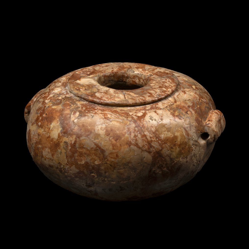 Αρχαία Αιγυπτιακή Πέτρα Σφαιρικό αγγείο, τύπου 'Αυτί'. Περίοδος Tinite, δυναστείες I-II, 3050 - 2686 π.Χ. Διάμετρος 15,3 εκ. #3.2