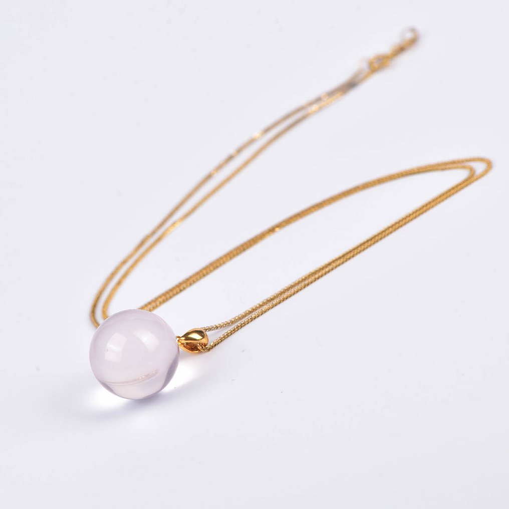 Nincs minimálár - Nyaklánc medállal - 18 kt. Sárga arany Quartz - ALGT Tanúsítva #1.0