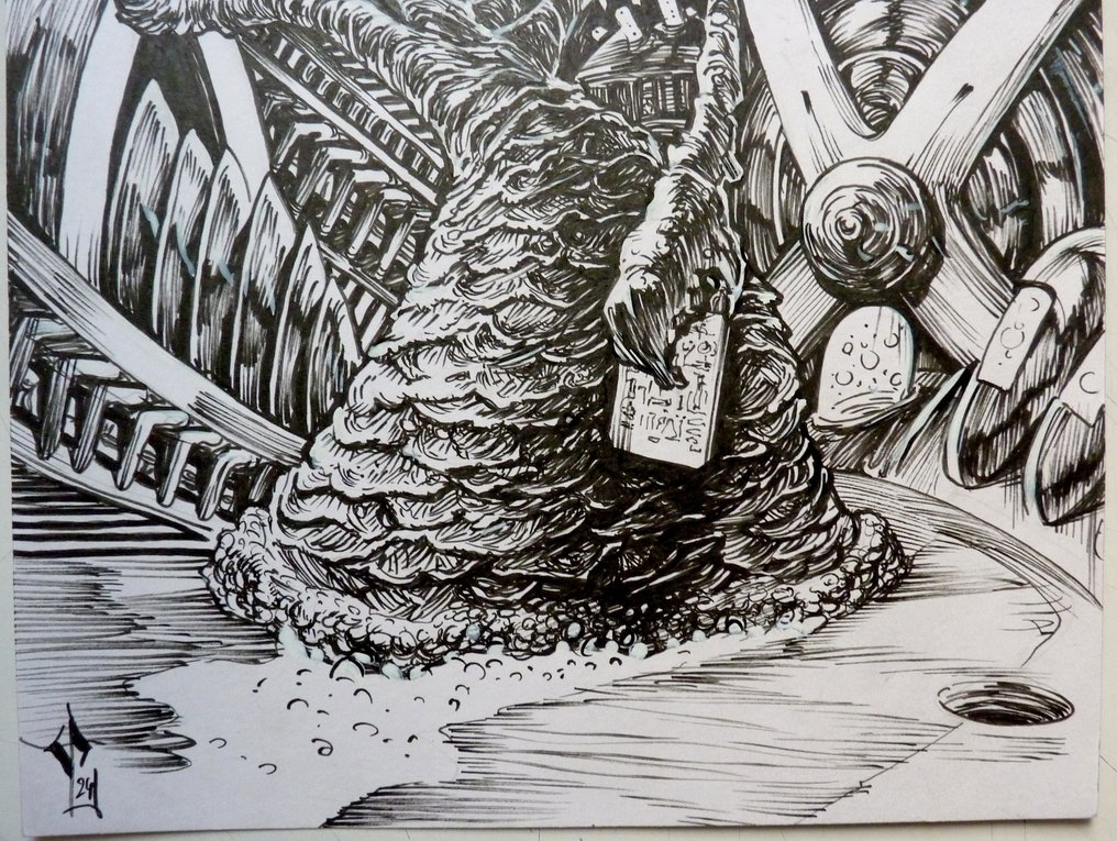 Pontet, Cyril - 1 Original preliminary drawing - Lovecraft's Cthulhu Mythos - Great Race of Yith - 2024 #3.2