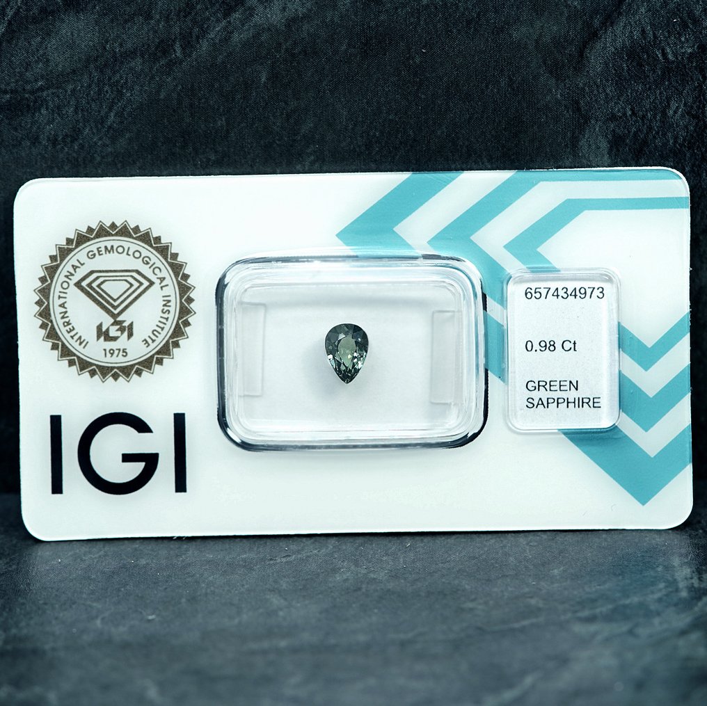 1 pcs Grün Saphir - 0.98 ct - International Gemological Institute (IGI) #1.0