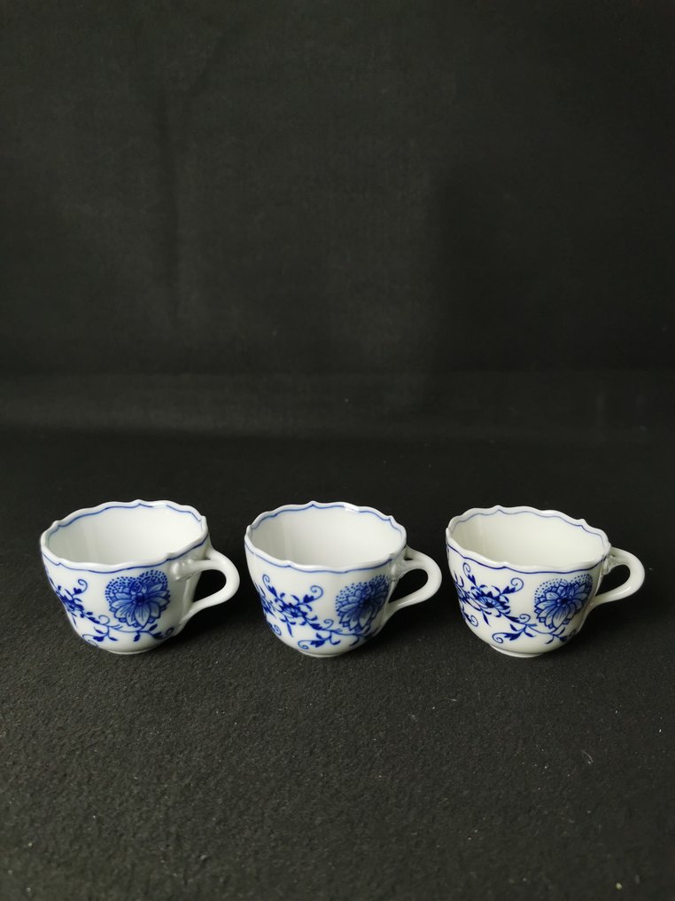 Meissen e Meissen Stadt - Cipolla blu - 6 Tazze da Moka con i piattini - Coffee set (18) - Porcelain #1.0