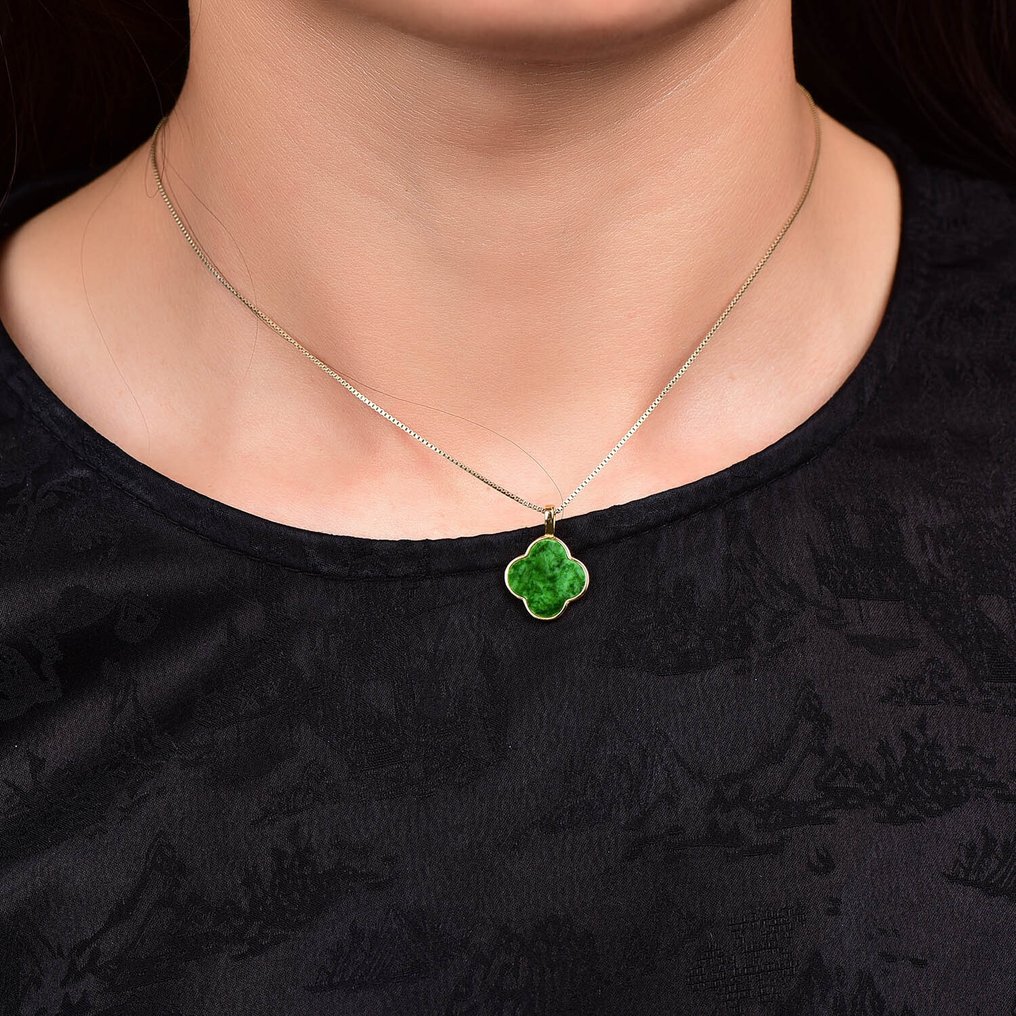 认证未处理翡翠吊坠（A货） 艺术与自然优雅的完美融合- 1.29 g #2.1