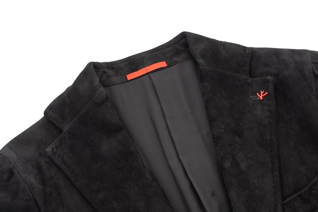 RRP 6500€ ISAIA Black Jacket Sport Coat Suede 100% Lambskin - 48 IT - Jacket - New with tags #3.2