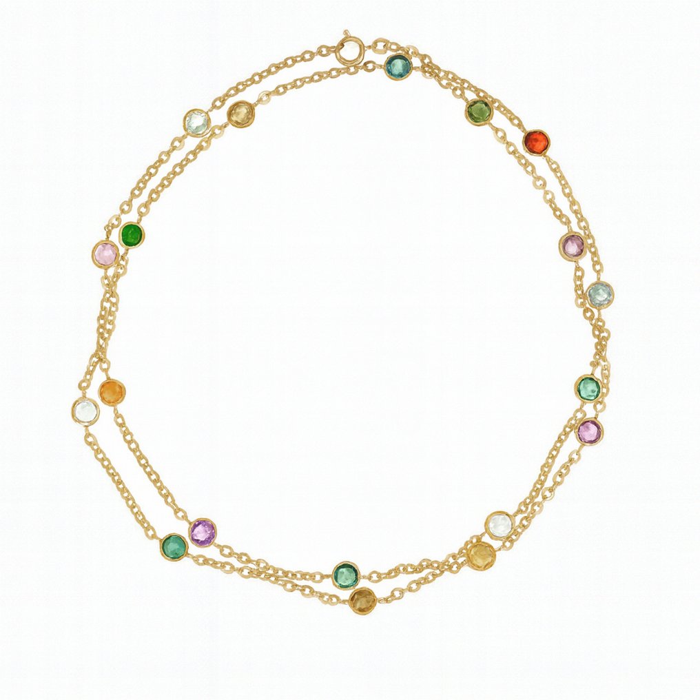 项链 - 18K包金 黄金 - 7.60ct. tw. 黄宝石 #1.0