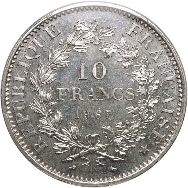 Frankrig. 10 Francs 1967 - PCGS MS66 #1.0