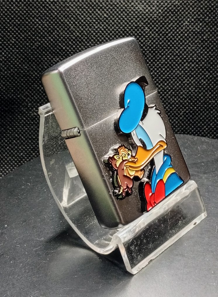 Zippo White Frost - Donald Duck 3 D - χωρίς τιμή ασφαλείας - Αναπτήρας τσέπης - Ορείχαλκος, Χάλυβας #1.0