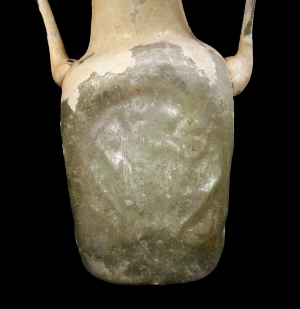 古羅馬 罗马玻璃器皿,浮雕装饰的壶,完好无损,带出口许可证 #4.3